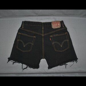 Levi's 559 Shorts Size 30 Distressed Black Denim Cutoffs
